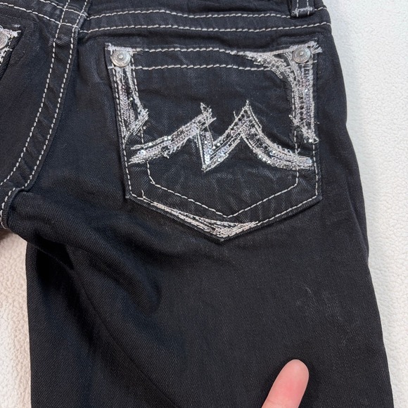 Miss Me Jeans Women's 26x32 Black Skinny Low Rise Embellished Stretch JD1066S3 - Picture 14 of 16
